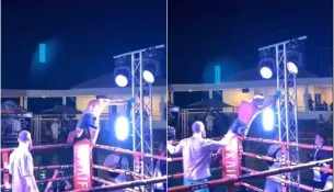 Boksieri pëson goditje elektrike gjatë ndeshjes